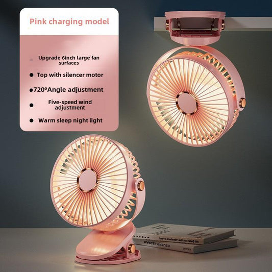 Multi-Function Clip Fan with Night Light – USB Powered, Rechargeable